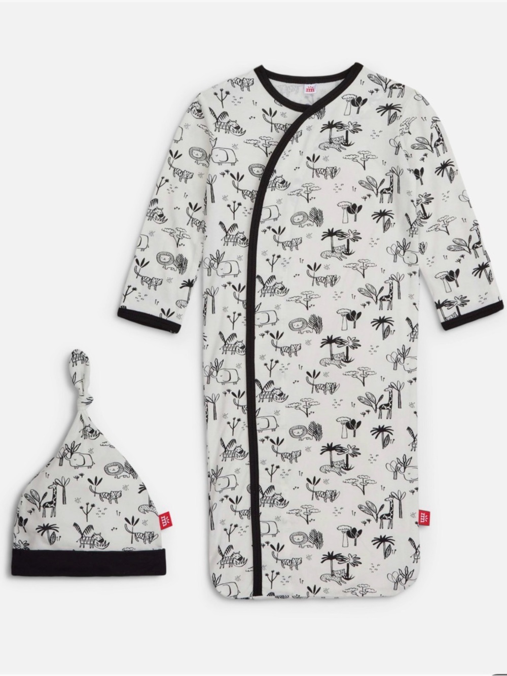 Magnetic Me Animal Safari Gown Baby Newborn-3 Months Gown & Hair Set